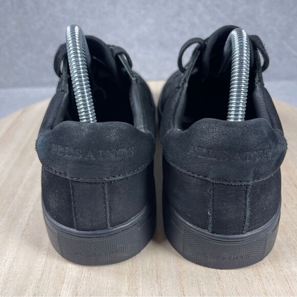ALL SAINTS Stow Low Top Sneaker - Black Leather Mens Size  8 US/ 41 EUR - Picture 4 of 8